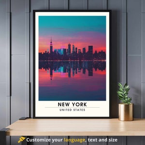 Impression New York | Affiche de Voyage New York | affiche New York City - La nuit