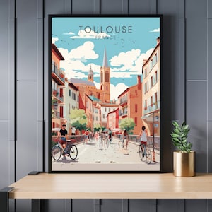 Toulouse-Plakat, Toulouse-Reisedruck, Toulouse-Reiseplakat