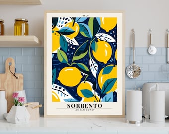 Affiche Sorrento Lemon Amalfi | Wall Art | Kitchen Poster | Italian Kitchen Print | Amalfi Poster