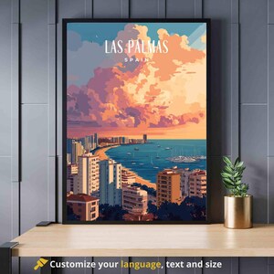 Affiche Las Palmas | Print Las Palmas bij zonsondergang