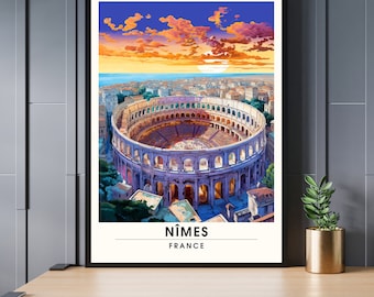 Impression Nîmes | Affiche de Voyage Nîmes  | Impression de Voyage Nîmes , France