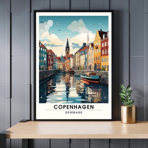 Kopenhagen Druck | Kopenhagen Reiseposter | Kopenhagen, Dänemark Reisedruck | Kopenhagen-Plakat