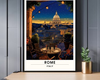 Poster Rom | Rom Reisedruck | Rom Druck | Poster Italien | Rom bei Nacht