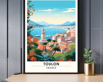 Toulon-Plakat | Toulon-Druck | Reiseplakat Toulon, Frankreich | Plakat der französischen Riviera