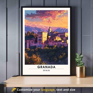 Granaatappelposter | Afdrukken Granada, Spanje - Alhambra