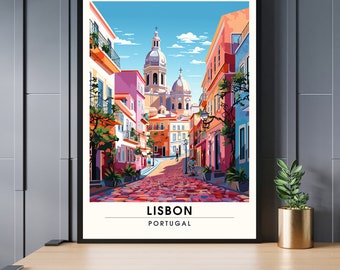 Lisbon Print, Portugal, Full Color Lisbon Travel Poster