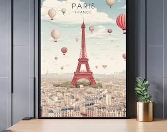 Poster Paris, Paris travel print, Paris travel poster, Eiffel Tower Poster, Retro Paris poster