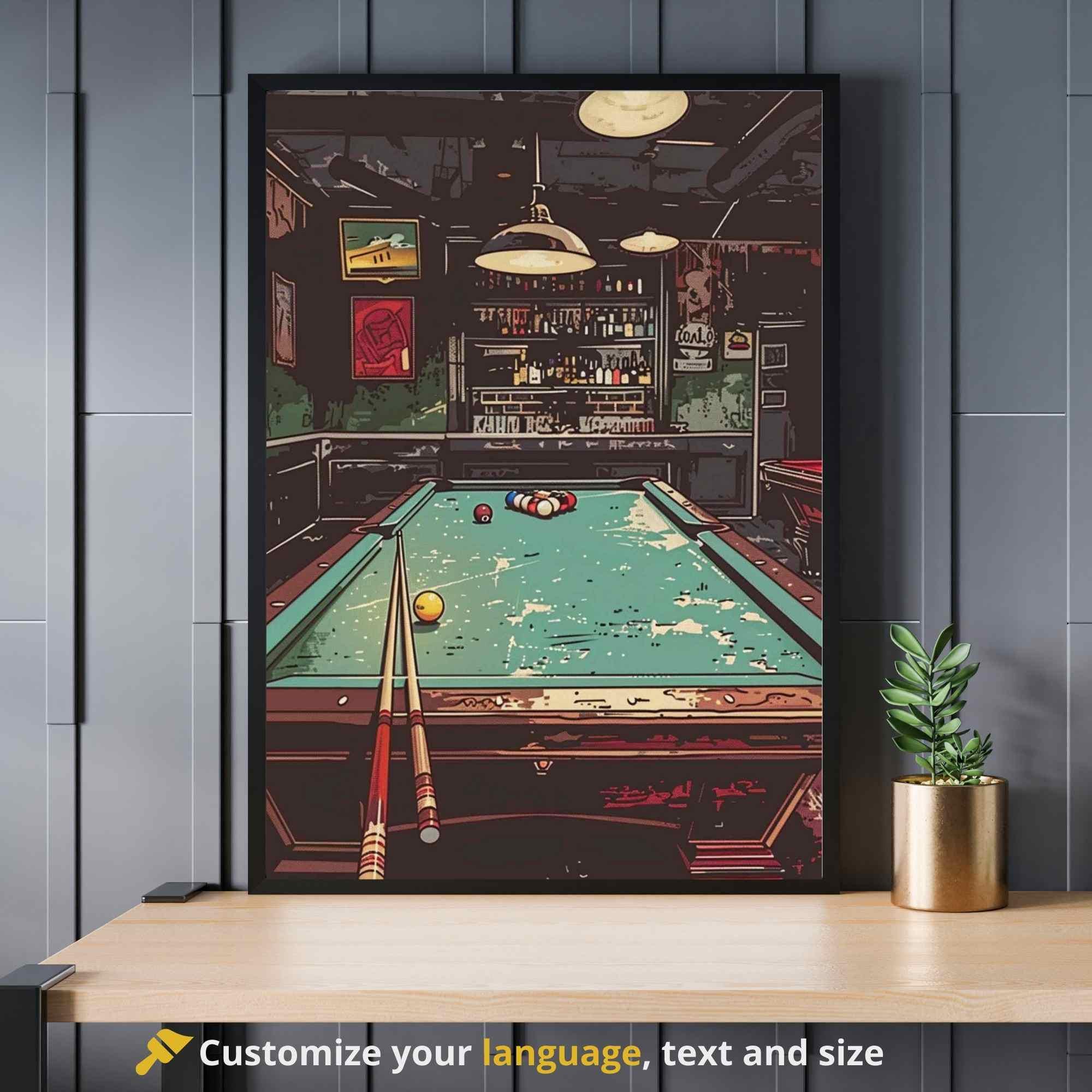 Billiard Poster - Vintage Billiard Table Poster - Etsy