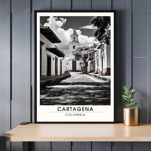 Afdrukken Cartagena de Indias, Colombia | Cartagena zwart-witte reisprint