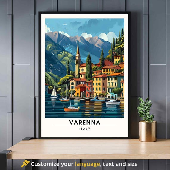 Tirage Albuminé Vintage Italie Varenna 18x24 Cm - Circa 1885 - Photo Ancienne