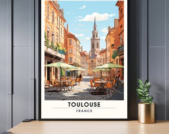 Impressão de Toulouse | Poster de viagens Toulouse, França | Impressão de viagem à França