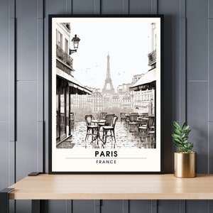 Black and white Paris print | Black and White Travel Print | Vintage poster | Black and white poster