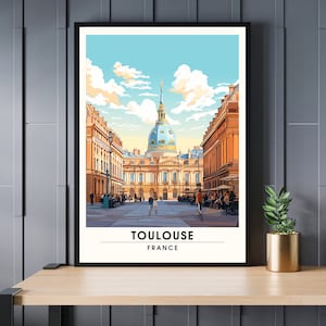 Toulouse Print | Toulouse Travel Poster | France travel print