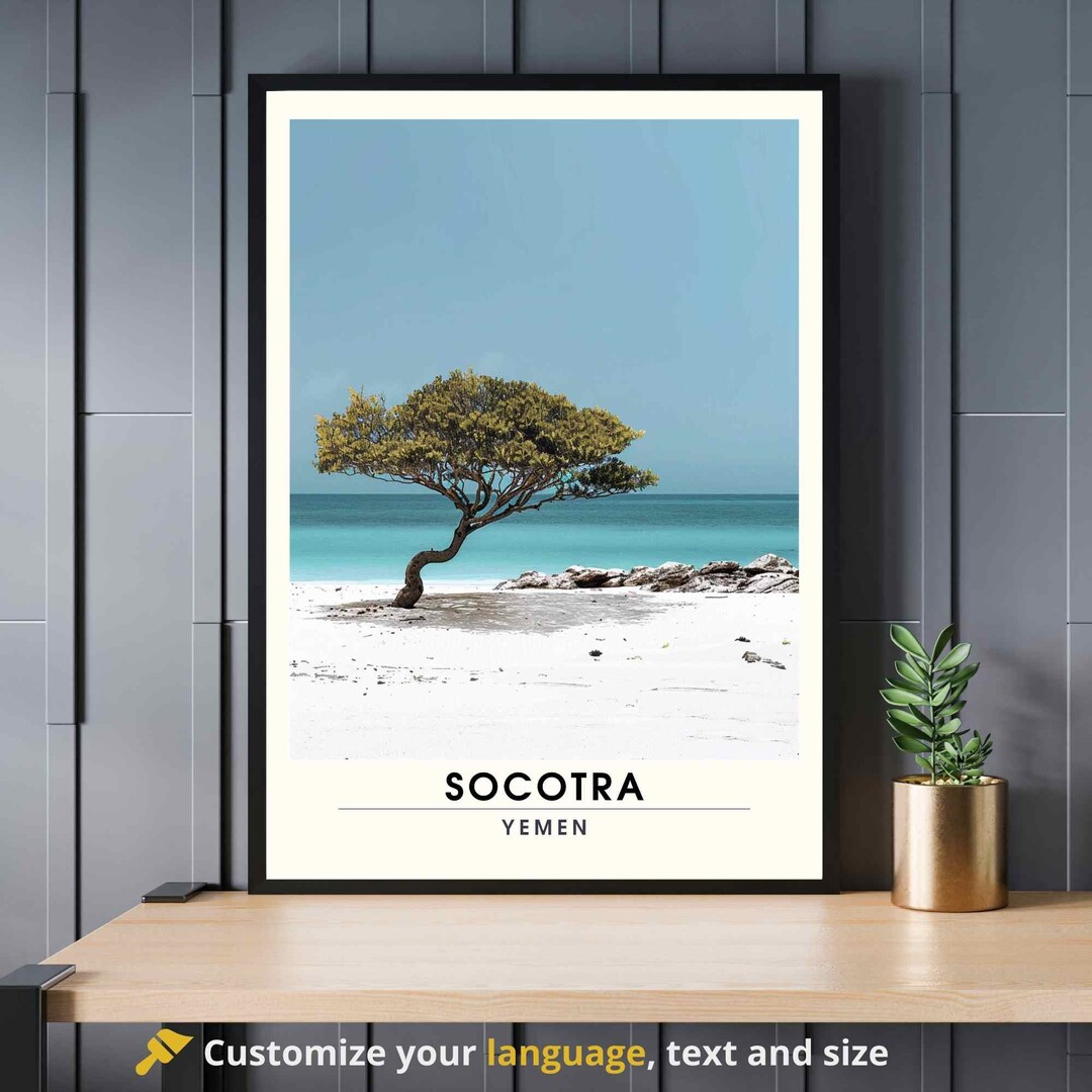 Sokotra-Druck - Sokotra-Poster - Strand und Drachenbaum von Sokotra, Jemen  - Etsy.de