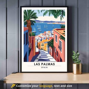 Affiche Las Palmas | Afdrukken Las Palmas - Uitzicht vanaf de straten van de stad