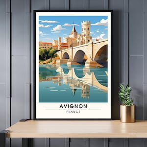 Affiche Avignon | Impression Avignon | affiche de voyage Avignon, France | Affiche Provence