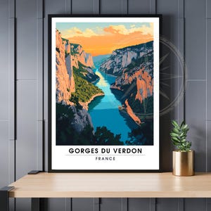 Verdon Gorges Poster | Verdon Gorges Print | France Travel Poster