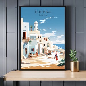 Djerba poster, Djerba travel print, Tunisia poster, Tunisia travel poster