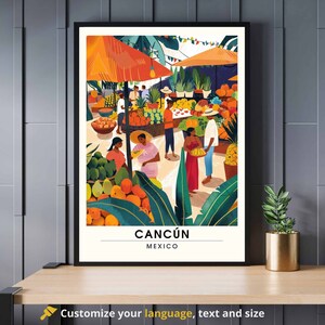 Cancún Print | Travel Poster Cancún, Mexico | Mexico Print | Cancún Market