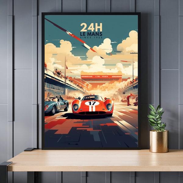 Impression 24H le Mans | Affiche voiture | Affiche course automobile vintage