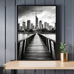 Brisbane Poster | Brisbane Travel Print | Brisbane Print | Australia Poster |  Black and white poster