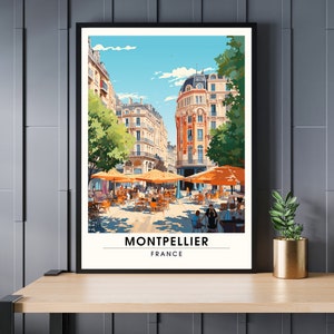 Cartel Montpellier | Impresión Montpellier | cartel de viaje Montpellier, Francia