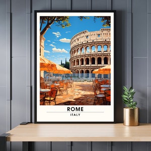Rome Poster | Rome Travel Poster - Artistic Journey Print - Italian Souvenirs Collection - Coliseum