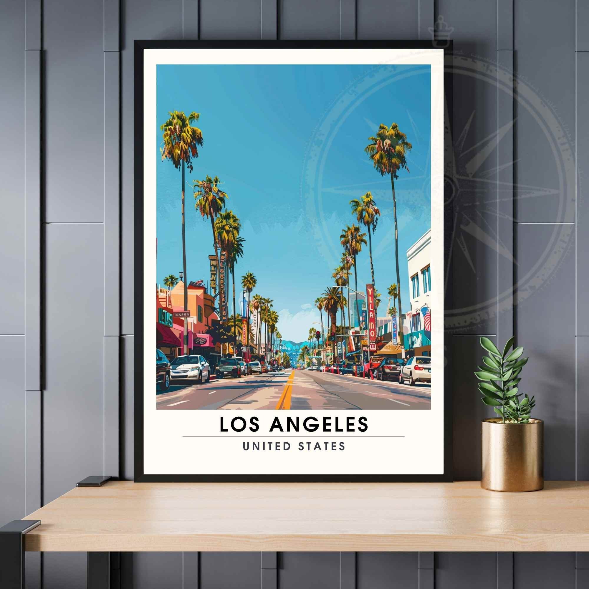Los Angeles Print | Los Angeles, USA Travel Print - Etsy Israel