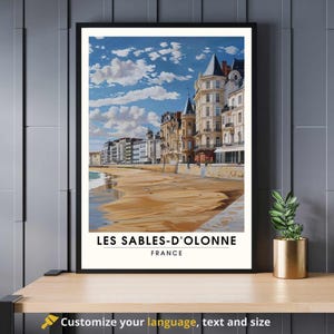 Póster Les Sables-d'Olonne | Póster de viaje Les Sables-d'Olonne, Francia - Vista a la playa