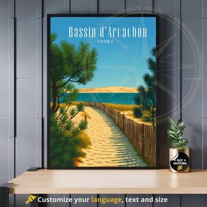 Cartel de Arcachon | Impresión de la bahía de Arcachon | Cartel de Francia