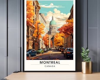 Drucken Montreal, Quebec | Montreal-Reiseplakat | Altes Montreal