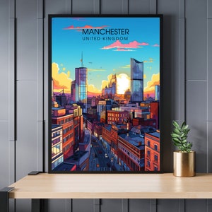 Manchester Poster | Manchester Travel Print | Manchester Travel Poster