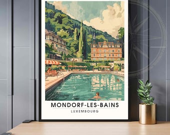 Affiche Mondorf-les-Bains - impression de voyage Luxembourg - Domaine thermal