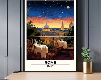 Poster Rom | Rom Reisedruck | Rom Druck | Poster Italien | Rom bei Nacht