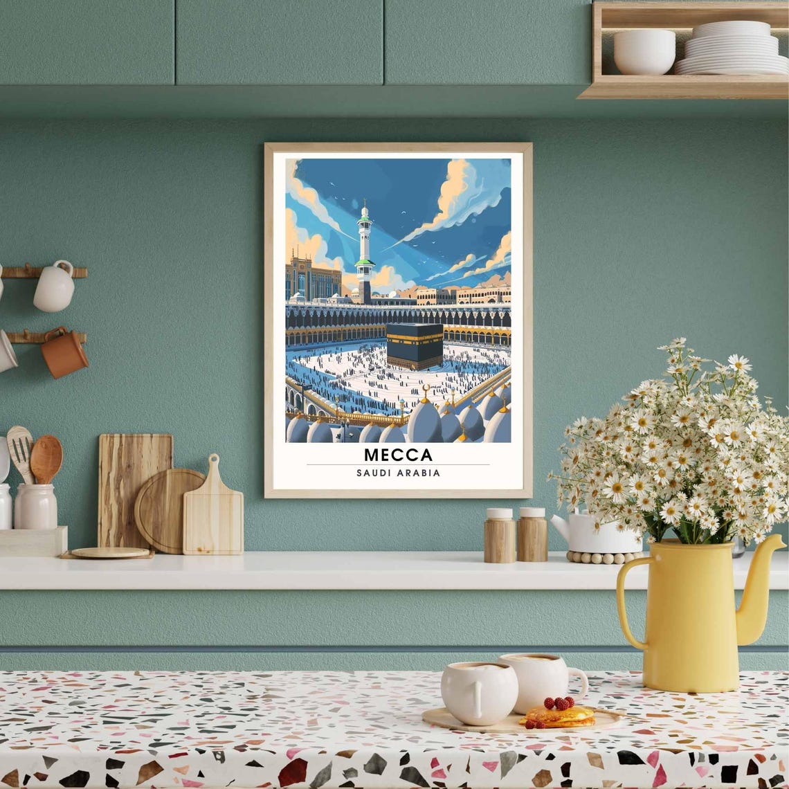 Mecca Poster | Travel Poster Mecca, Saudi Arabia | the Kaaba - Etsy