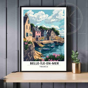 Belle-Île-en-Mer Poster | Travel Print Belle-Île-en-Mer, France - Port of Sauzon