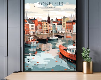 Honfleur Print, France | Honfleur Travel Print  | Honfleur Poster