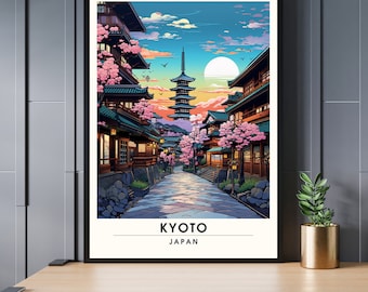 Poster Kyoto, Japan | Kyoto Travel Poster | Japan travel poster