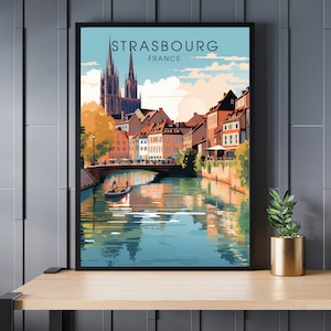 Cartaz de Estrasburgo, cartaz de viagem de Estrasburgo, impressão de viagem de Estrasburgo