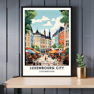 Impressão Luxemburgo | Poster de viagens da cidade de Luxemburgo | Pôster de Luxemburgo
