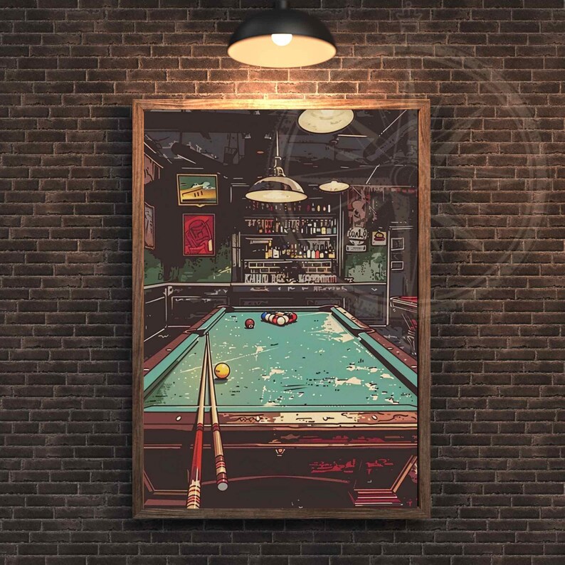 Billiard Poster - Vintage Billiard Table Poster - Etsy