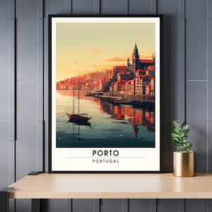 Oporto Imprimir | Póster de viaje de Oporto | Oporto Portugal Imprimir | cartel de viaje