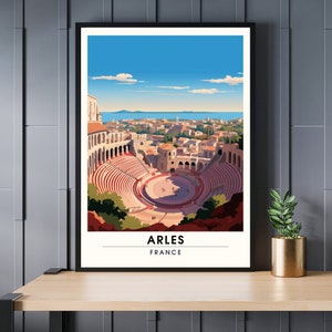 Cartel Arlés | Impresión de Arlés | Cartel de viaje de Arles, Francia | cartel de Provenza