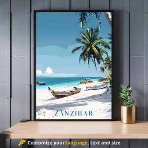 Grafika Zanzibar - grafika podróżnicza Zanzibar, Tanzania - grafika plażowa