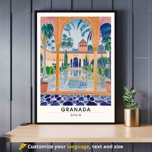 Granatapfel Poster | Reisedruck Granada, Spanien - Alhambra von innen