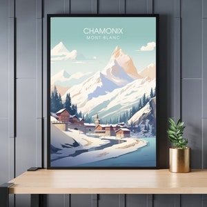Chamonix-Mont-Blanc Travel Print | Chamonix poster | Chamonix-Mont-Blanc, | Mont Blanc poster