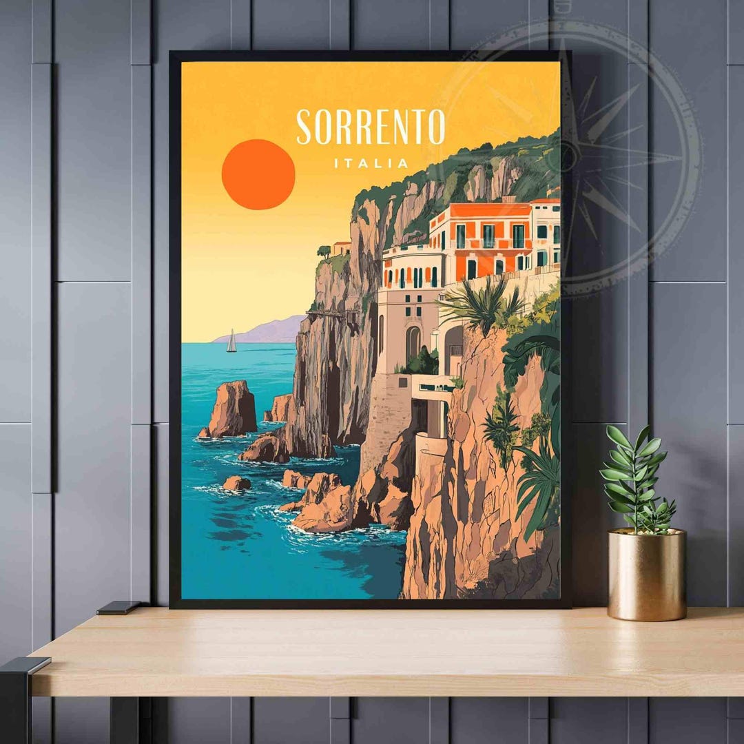 Sorrento Poster - Sorrento Travel Print, Italy - Sunset in Sorrento - Etsy