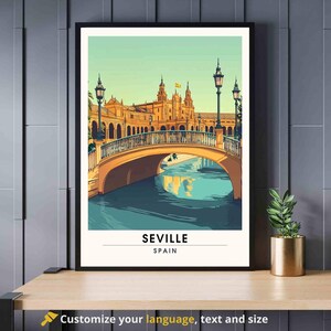 Sevilla-poster | Reisposter Sevilla, Spanje - Plaza de España