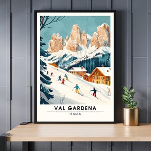 Poster Gröden, Italien | Drucken Sie Gröden - Die Alpen - Ski-Poster