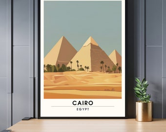 Print Cairo, Egypt | Travel Print Cairo, Egypt | Displays the Pyramids